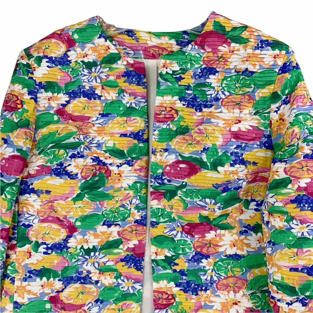 Vintage Margaret Smith Bright and Bold Floral Blazer, Made in the USA - Picture 2 of 12